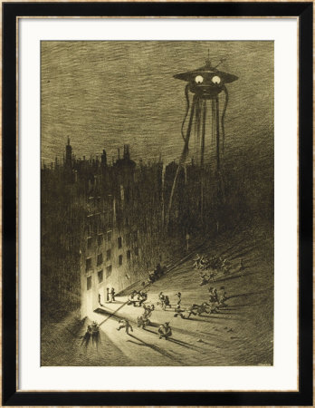 The War Of The Worlds, A Martian Machine Contemplates The Drunken Crowd by Henrique Alvim Corrêa Pricing Limited Edition Print image
