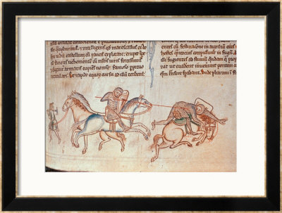 Richard Marshal Unhorses Baldwin Of Guisnes At Monmouth, Historia Major, 1233 by Matthieu Paris Pricing Limited Edition Print image