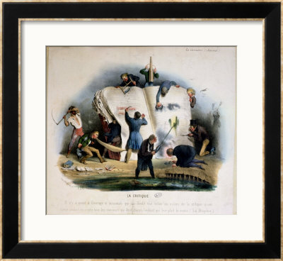 Literary Criticism, Caricature Of Literary Critics Removing Passages From Books by Charles Joseph Travies De Villiers Pricing Limited Edition Print image