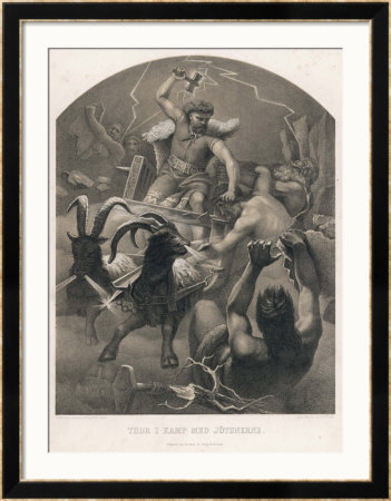 The God Thor Fights The Giants by M.E. Winge Pricing Limited Edition Print image