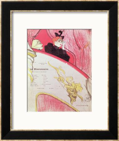 Cover Of A Programme For Le Missionaire At The Theatre Libre, 1893-94 by Henri De Toulouse-Lautrec Pricing Limited Edition Print image