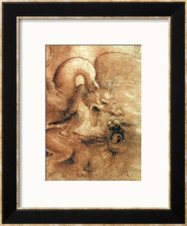 Fight Between A Dragon And A Lion, A Detail by Leonardo Da Vinci Pricing Limited Edition Print image