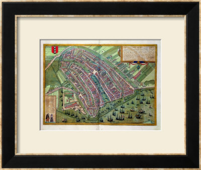 Map Of Amsterdam, From Civitates Orbis Terrarum By Georg Braun And Frans Hogenburg, Circa 1572 by Joris Hoefnagel Pricing Limited Edition Print image