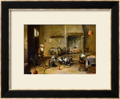 Monkeys In A Kitchen, Circa 1645 by David Teniers The Younger Pricing Limited Edition Print image