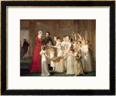 The Arrival Of Marie-Louise De Habsbourg-Lorraine In The Gallery Of The Chateau De Compiegne by Pauline Auzou Pricing Limited Edition Print image