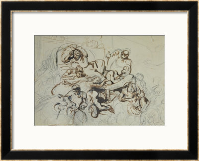 Study For The Death Of Sardanapalus, 1864 by Eugene Delacroix Pricing Limited Edition Print image