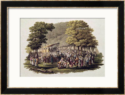 Camp Meeting Of The Methodists In North America 1819 by Jacques Milbert Pricing Limited Edition Print image
