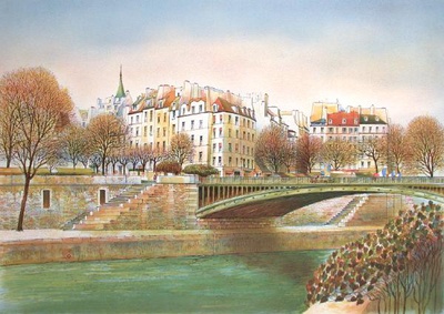 Paris, Le Pont Au Double by Rolf Rafflewski Pricing Limited Edition Print image