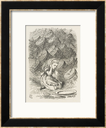 Drums Alice Covers Her Ears To The Sound Of The Drums by John Tenniel Pricing Limited Edition Print image