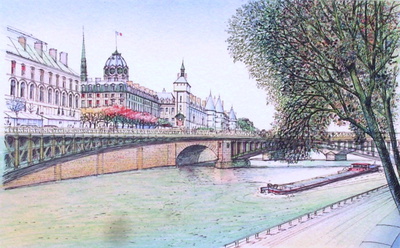 Paris, La Seine Et La Conciergerie by Rolf Rafflewski Pricing Limited Edition Print image