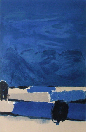 Champ De Lavande A Saint-Jalle, Drome by Bernard Cathelin Pricing Limited Edition Print image
