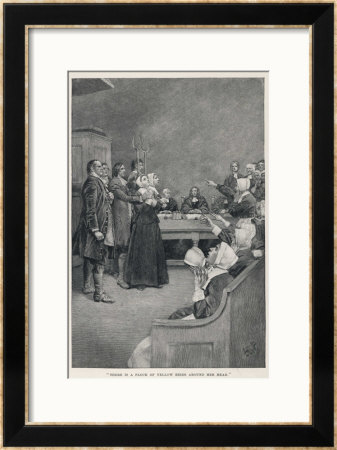 Witch Trial In Massachusetts, The Accusing Girls Point At The Victim by Howard Pyle Pricing Limited Edition Print image