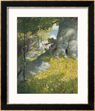 Robin And His Companions Lend Aid To Will O' The Green In An Ambush by Newell Convers Wyeth Pricing Limited Edition Print image
