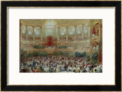 Dinner In The Salle Des Spectacles At Versailles, 1854 by Eugene Louis Lami Pricing Limited Edition Print image