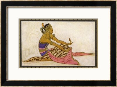 Javanese Dancer In A Seated Pose by Tyra Kleen Pricing Limited Edition Print image
