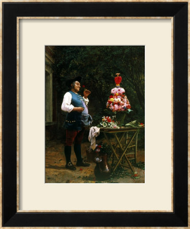 Admiring The Flower Arrangement by Jean Georges Vibert Pricing Limited Edition Print image