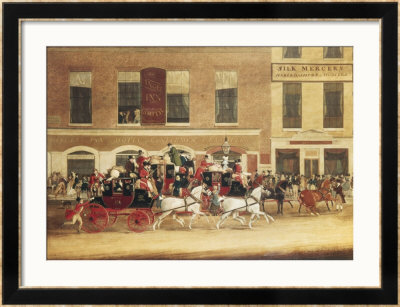 Mail Coaches Outside The Angel, Islington by James Pollard Pricing Limited Edition Print image