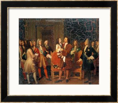 Louis Xv Visiting Peter I The Great At L'hotel De Lesdiguieres, 10Th May 1717 by Louise Marie Jeanne Hersent Pricing Limited Edition Print image