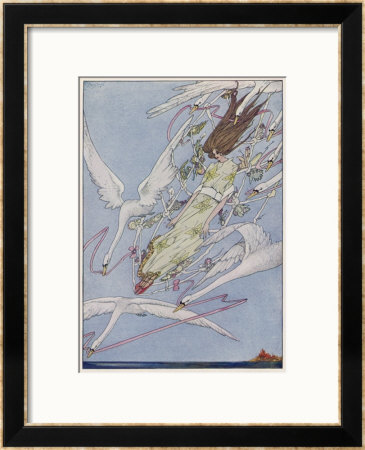 The Princess Carried By The Swans by Harry Clarke Pricing Limited Edition Print image