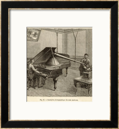 Recording A Man Playing The Piano Using Edison's Improved Model Phonograph by P. Fouche Pricing Limited Edition Print image