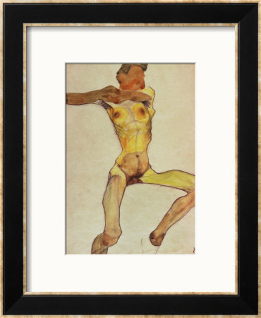 Male Nude, Yellow, 1910 by Egon Schiele Pricing Limited Edition Print image