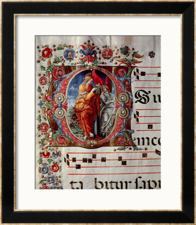 The Annunciation, Historiated Initial O, Detail Of A Page From An Antiphonal, Circa 1473-79 by Liberale Pricing Limited Edition Print image