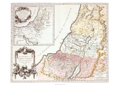 Land Of Canaan, C.1750 by Robert De Vaugondy Pricing Limited Edition Print image