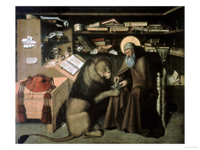 Saint Jerome Extracting A Thorn From The Lion's Paw, Museo Di Capodimonte, Naples by Niccolo Antonio Colantonio Pricing Limited Edition Print image