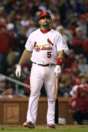 St Louis, Mo - October 27: Albert Pujols To Sign With Angles by Jamie Squire Pricing Limited Edition Print image