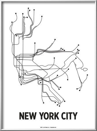 New York City (White & Black) by Line Posters Pricing Limited Edition Print image