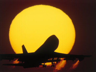 Airplane Taking Off At Dawn by Jay Vergenz Pricing Limited Edition Print image