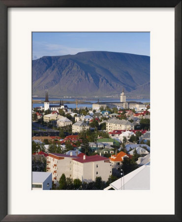 View From The Perlan Of Colourful Houses, Reykjavik, Iceland by Gavin Hellier Pricing Limited Edition Print image