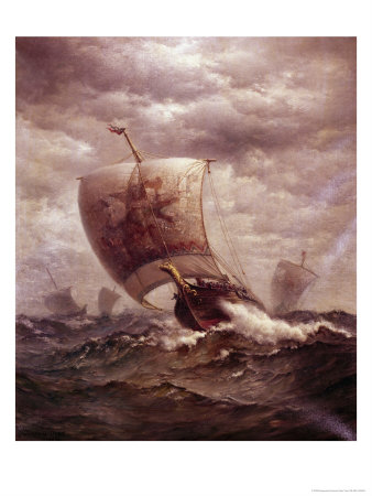 Viking Ships At Sea by James Gale Tyler Pricing Limited Edition Print image