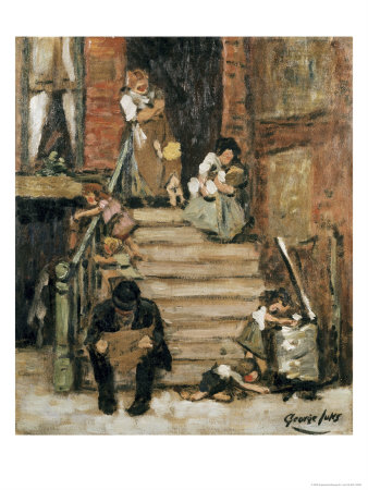 On The Steps by George B. Luks Pricing Limited Edition Print image