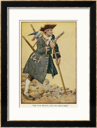 Long John Silver With His Parrot On His Shoulder by Monro S. Orr Pricing Limited Edition Print image