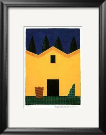 Yellow Barn With 4 Trees by Ian Tremewen Pricing Limited Edition Print image