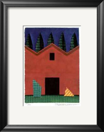 Red Barn With 5 Trees by Ian Tremewen Pricing Limited Edition Print image