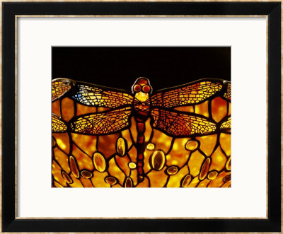 Detail Of An Important Dichroic Dragonfly Leaded Glass And Bronze Floor Lamp by Tiffany Studios Pricing Limited Edition Print image
