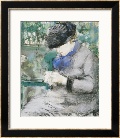 Girl Sitting In The Garden, Or The Knitting, 1879 by Édouard Manet Pricing Limited Edition Print image