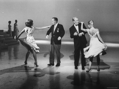 Bing Crosby Dancing With Maurice Chevalier by Allan Grant Pricing Limited Edition Print image