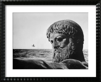 Bronze Statue Of Poseidon, Greek God Of The Sea by Gjon Mili Pricing Limited Edition Print image