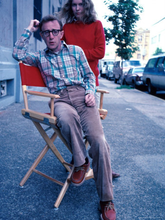 Actor/Director Woody Allen, In Director's Chair With Mia Farrow During Shooting Of Their Film by David Mcgough Pricing Limited Edition Print image