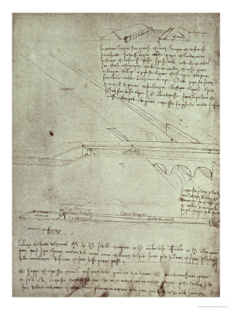 Design For A Bridge, Codex Atlanticus, 1478-1518 by Leonardo Da Vinci Pricing Limited Edition Print image