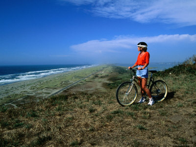 Cyclist On Table Bluff, Redwood National Park, Usa by Lee Foster Pricing Limited Edition Print image