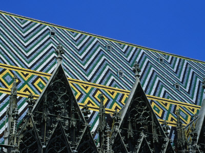 Tiled Rooftop Of St. Stephens Cathedral, Vienna, Austria by Jon Davison Pricing Limited Edition Print image