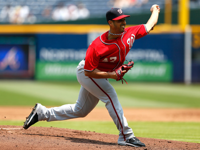 Atlanta, Ga - July 1: Gio Gonzalez by Kevin Cox Pricing Limited Edition Print image