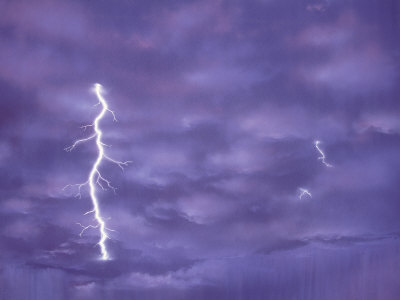 Painting Of Lightning And Clouds by William Rogers Pricing Limited Edition Print image