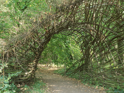 Arch Made From Woven Twigs Over Path, Entrance To Groms Village, The Enchanted Forest, Kent by Sunniva Harte Pricing Limited Edition Print image