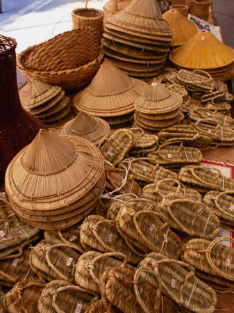 Hats And Footwear At Ryukuan Village Market, Okinawa Island, Okinawa & South-West Islands, Japan by James Marshall Pricing Limited Edition Print image