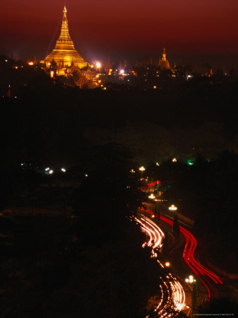 The Almost 300-Foot Tall Golden Stupa Of Shwedagon Paya Dominates The City, Yangon, Myanmar (Burma) by Jerry Alexander Pricing Limited Edition Print image